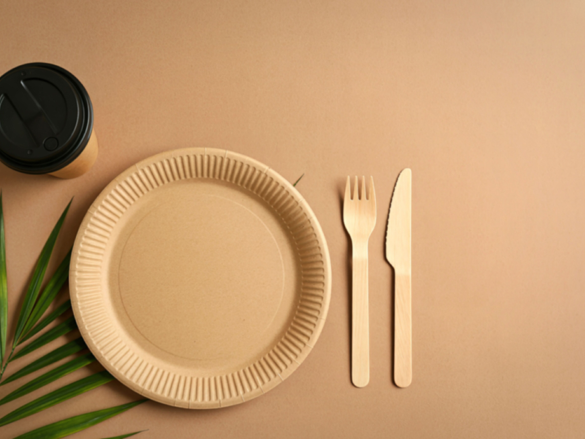 Plate and cutlery set for an easy weeknight family dinner