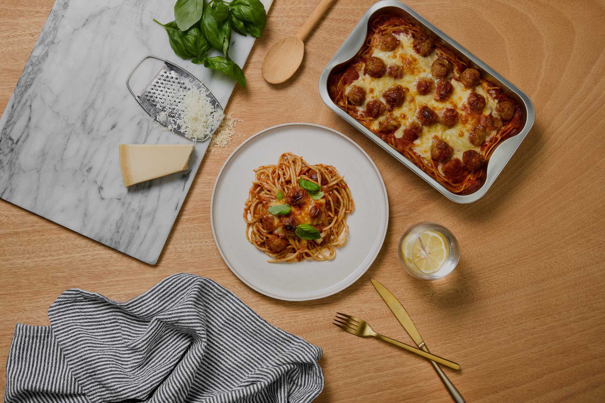 Frozen ready meals laid out to make weekly family meal planning easy