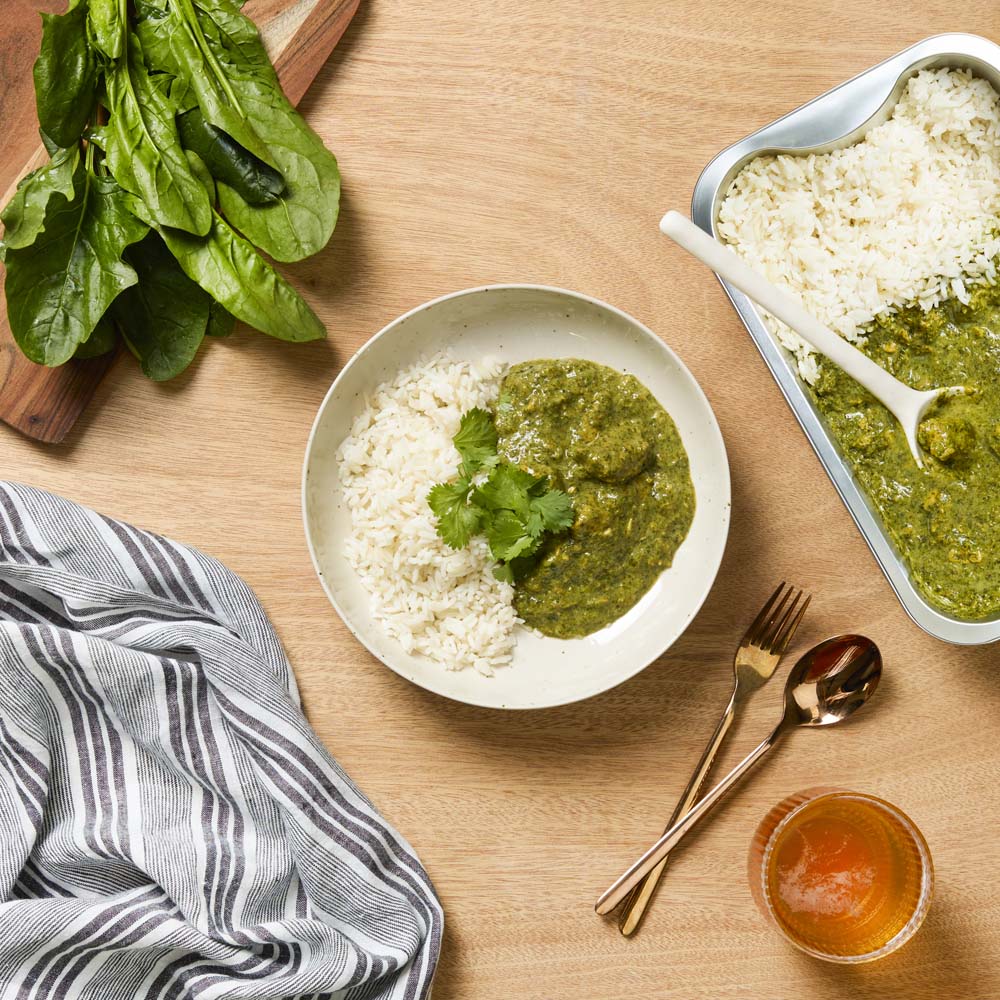 Tender Chicken Saag & Rice
