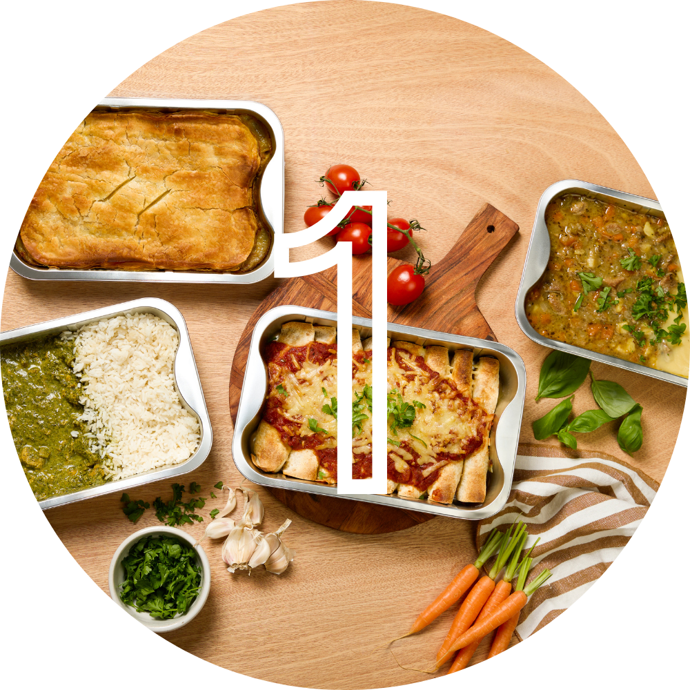 delicious and done meals with number 1 text
