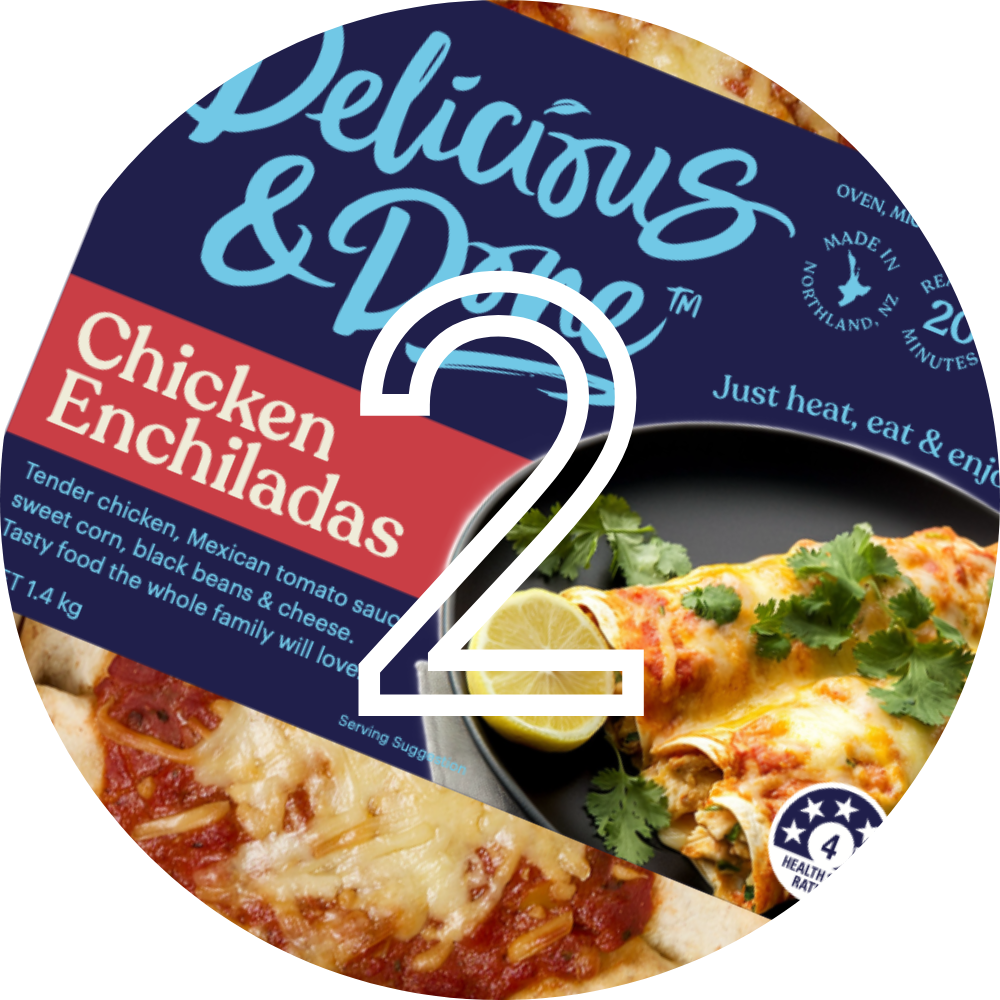 frozen packed chicken enchiladas with #2 text